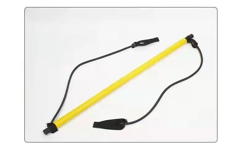 92cm Pilates bar with stainless steel tube and foam grip in light blue on a white background