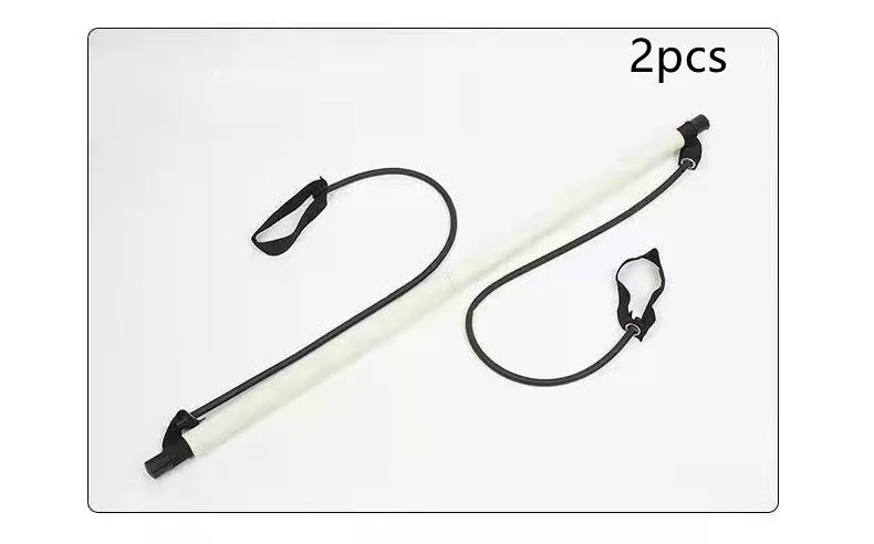 92cm Pilates bar with stainless steel tube and foam grip in light blue on a white background