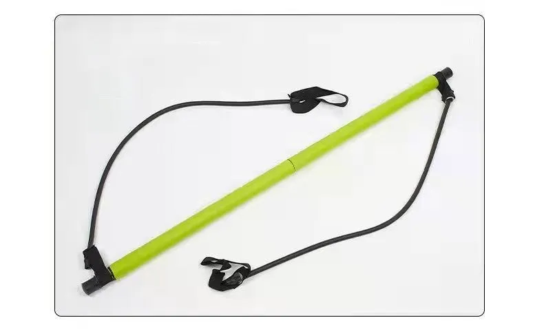 92cm Pilates bar with stainless steel tube and foam grip in light blue on a white background