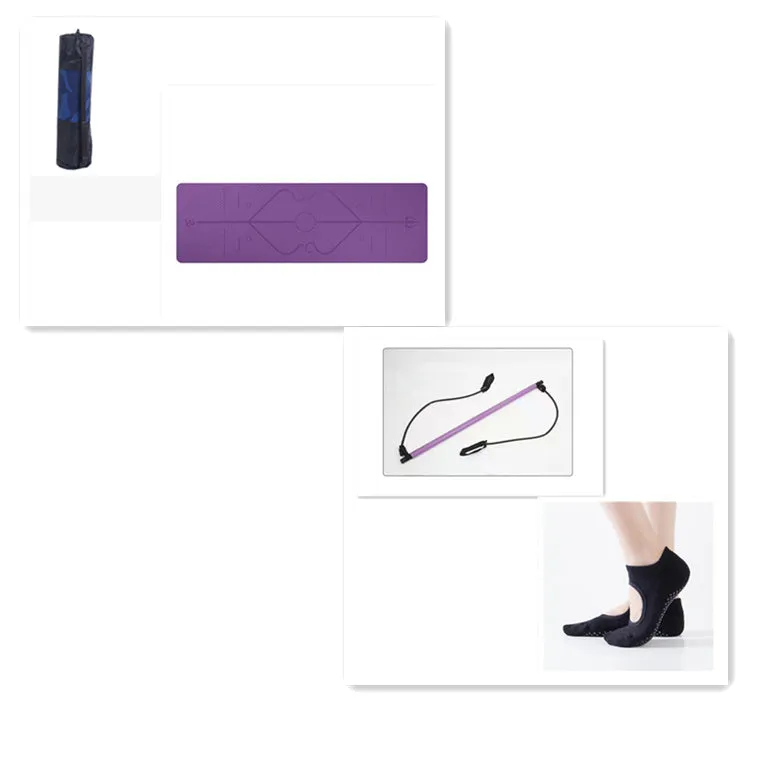 92cm Pilates bar with stainless steel tube and foam grip in light blue on a white background