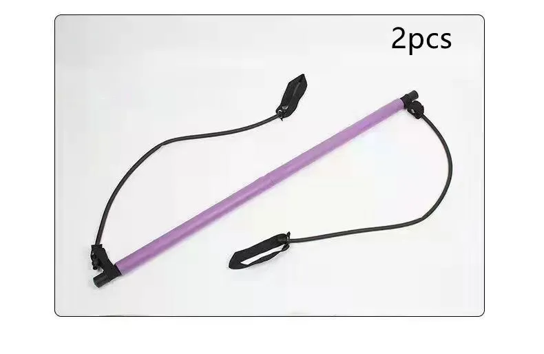 92cm Pilates bar with stainless steel tube and foam grip in light blue on a white background