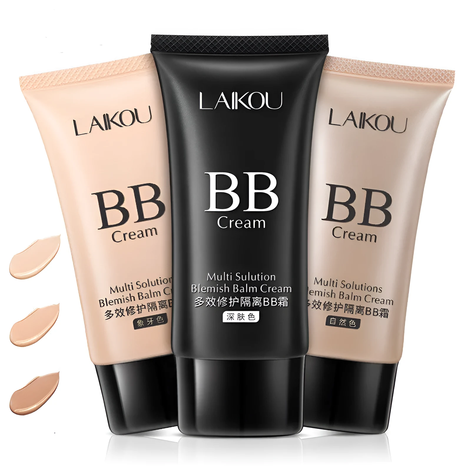 Lycome Repair and Isolate BB Cream liquid foundation in three shades Dark complexion, Ivory, Natural color