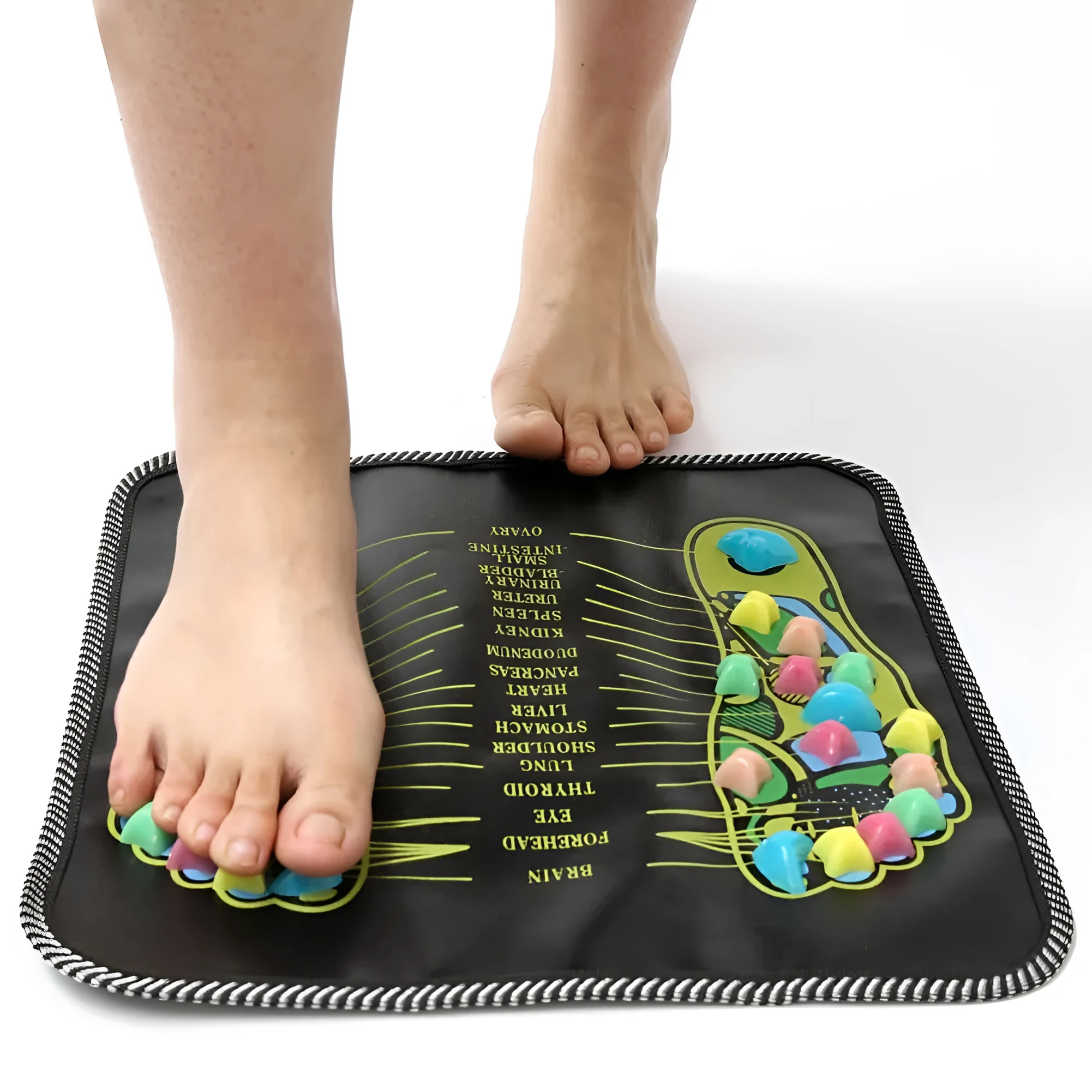Cobblestone Road foot pad massager in black 35cm square with infrared and mechanical control for home foot relaxation
