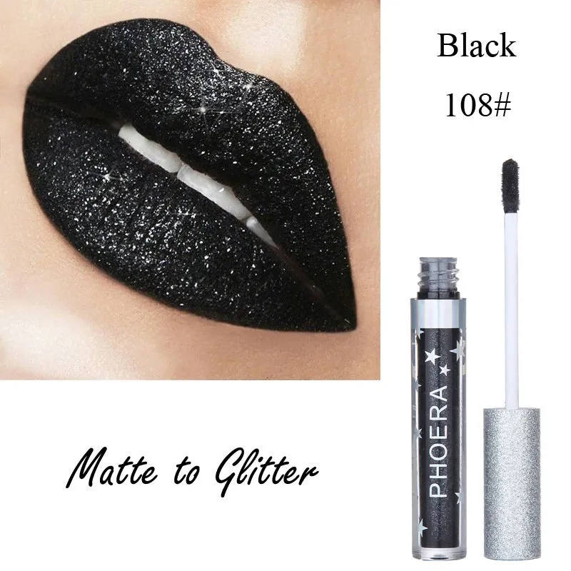Moisturizing candy colour lip gloss with matte waterproof finish and glitter holiday metallic look, portable size