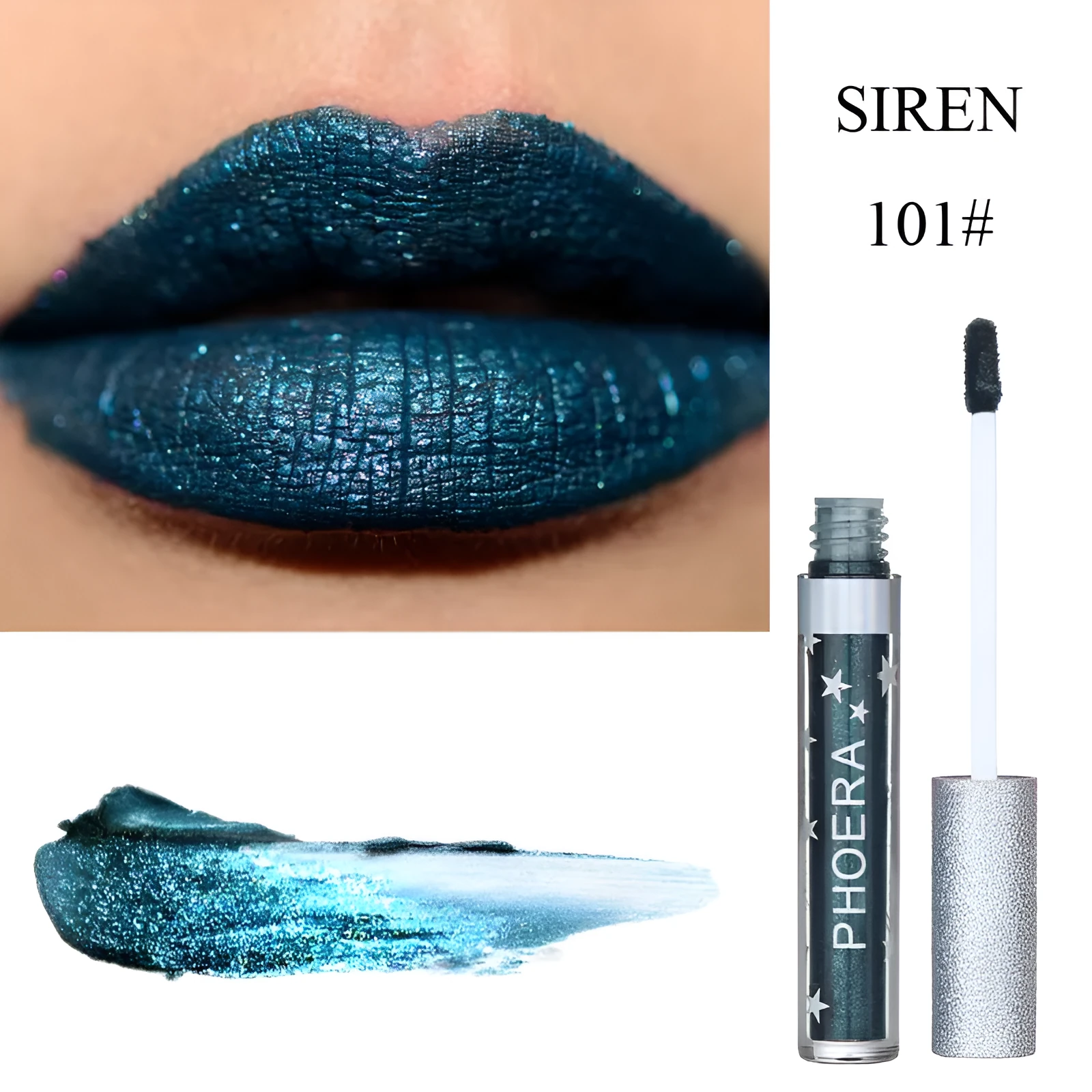 Moisturizing candy colour lip gloss with matte waterproof finish and glitter holiday metallic look, portable size
