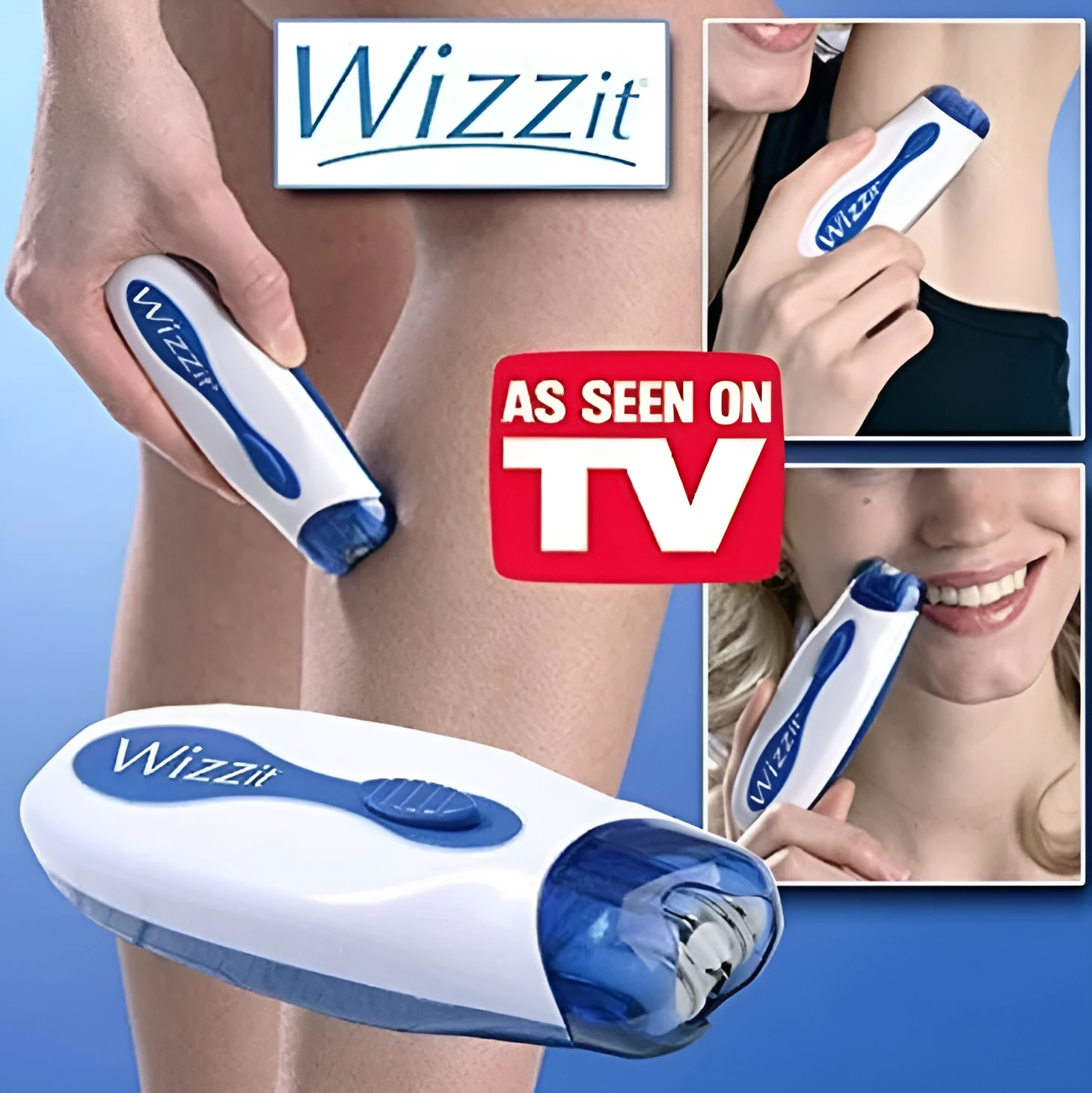 Women hair remover with hypoallergenic rotary tweezers, 12cm compact design, blue colour option