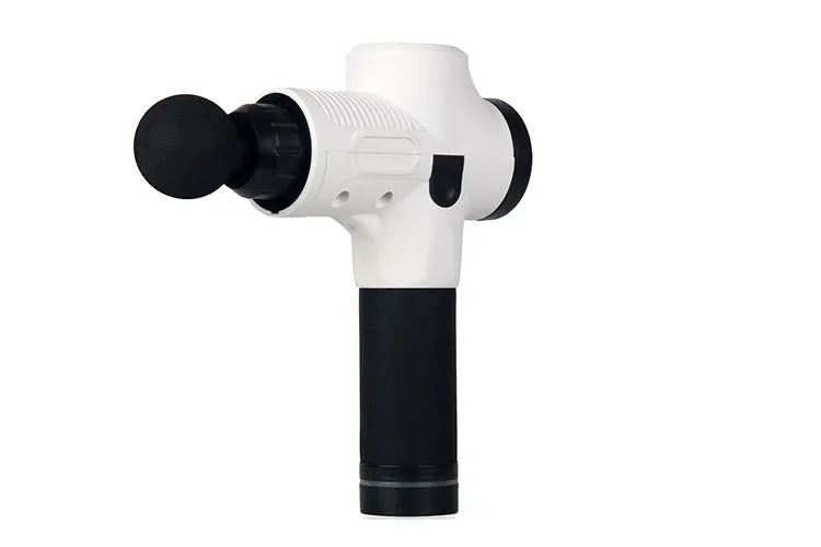 Fascia massage gun with six massage heads, 30-speed control, black colour, rechargeable battery