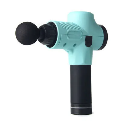 Fascia massage gun with six massage heads, 30-speed control, black colour, rechargeable battery