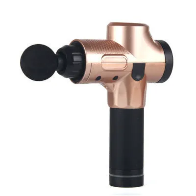 Fascia massage gun with six massage heads, 30-speed control, black colour, rechargeable battery