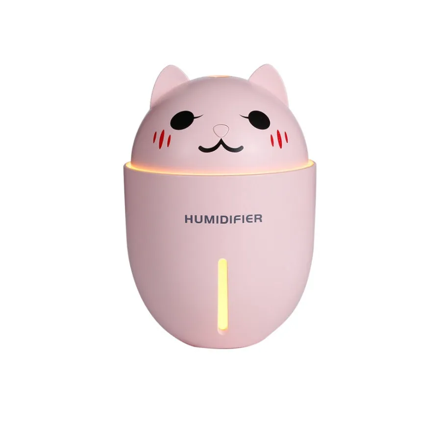 Meng pet cat humidifier in blue with cartoon cat face design and single fog outlet
