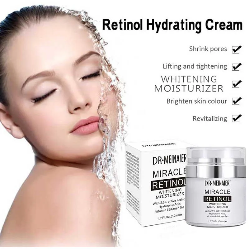 50ml retinol moisturising cream jar, shrinks pores and restores skin care product