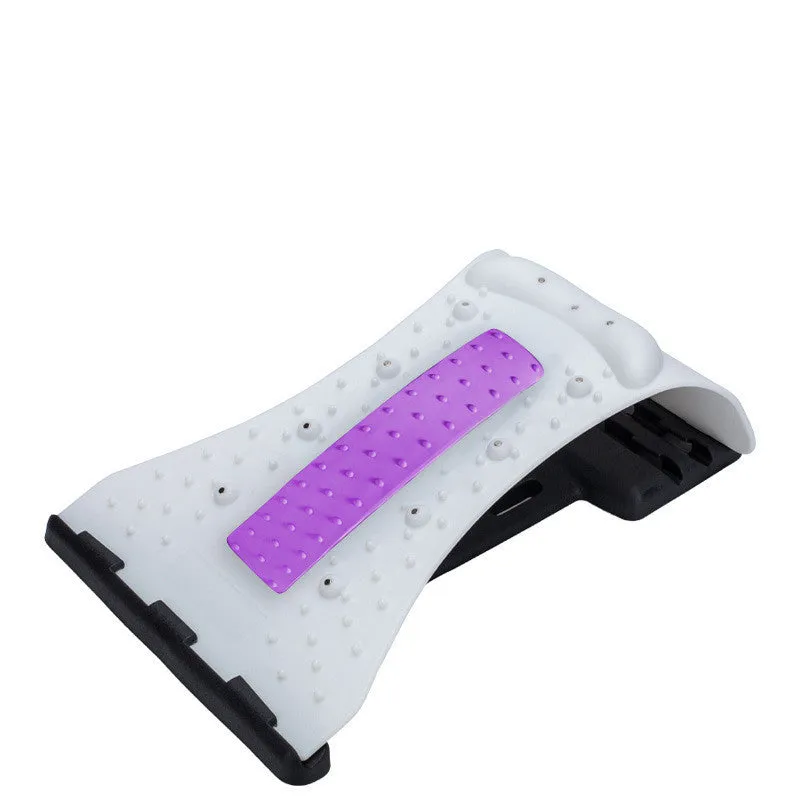 Arc-shaped acupuncture and magnetic therapy cervical spine stretcher model 628 in blue black NBR material on a flat surface