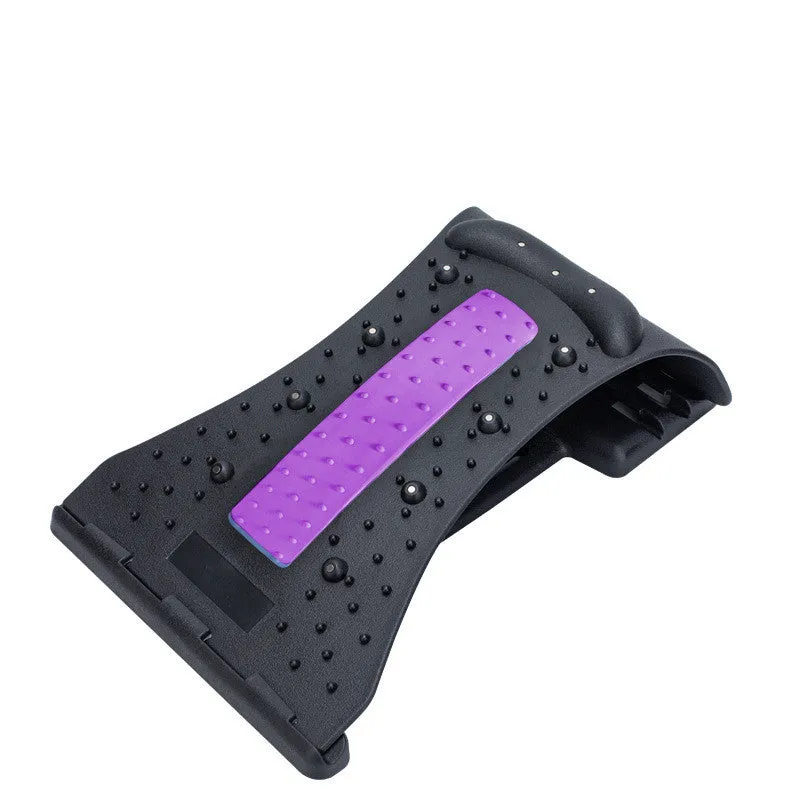 Arc-shaped acupuncture and magnetic therapy cervical spine stretcher model 628 in blue black NBR material on a flat surface