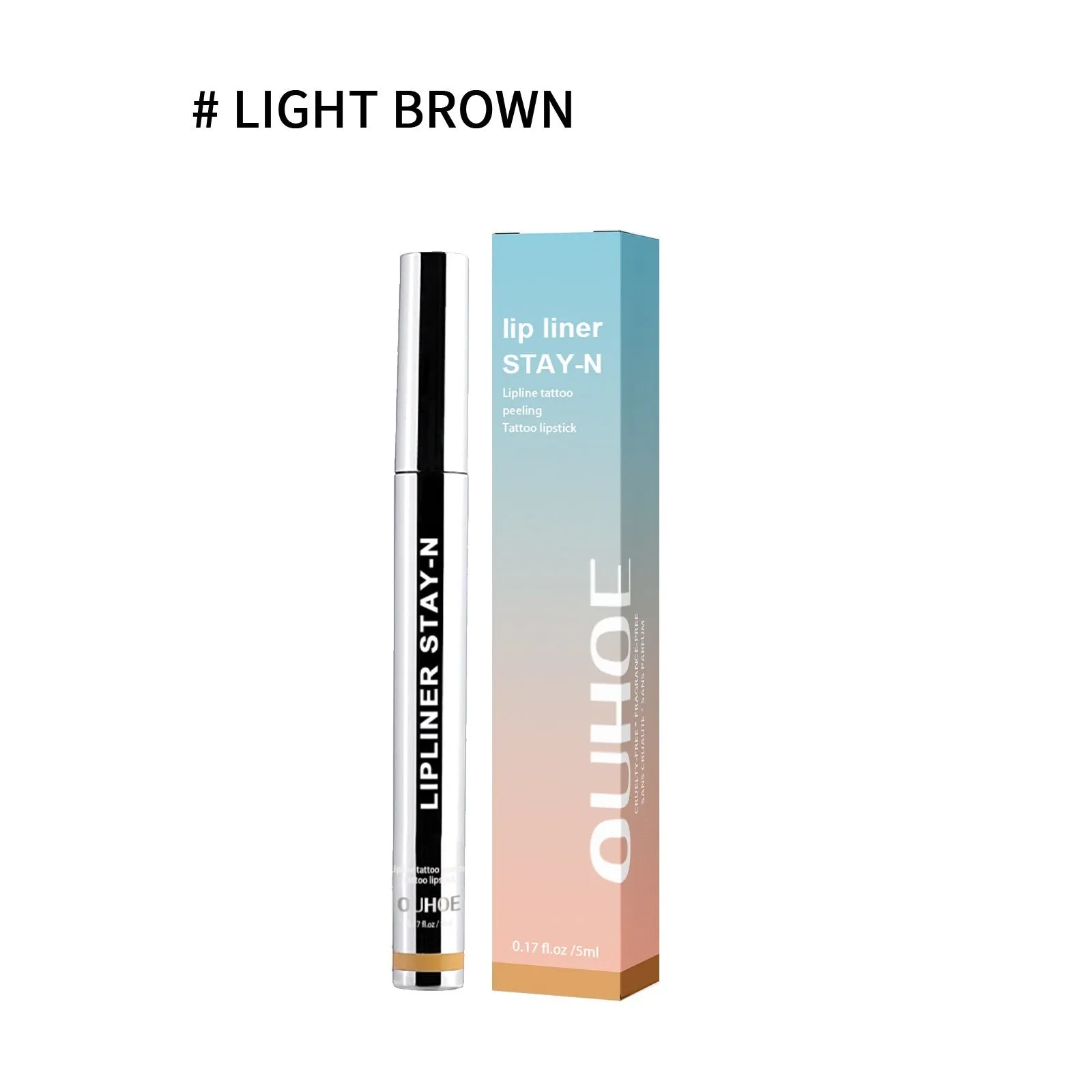 Dark brown waterproof long lasting lip liner pen with smooth tip for lip contouring