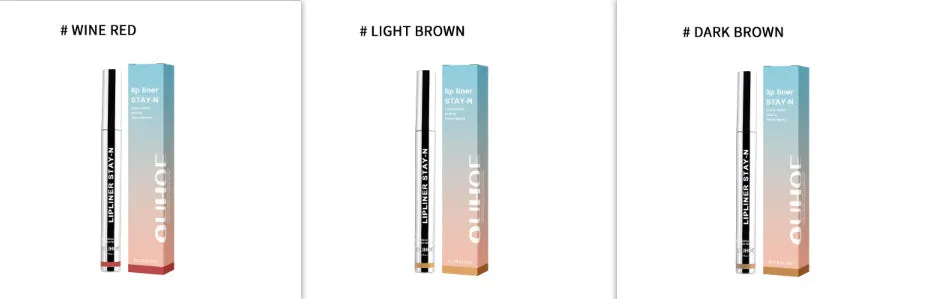 Dark brown waterproof long lasting lip liner pen with smooth tip for lip contouring