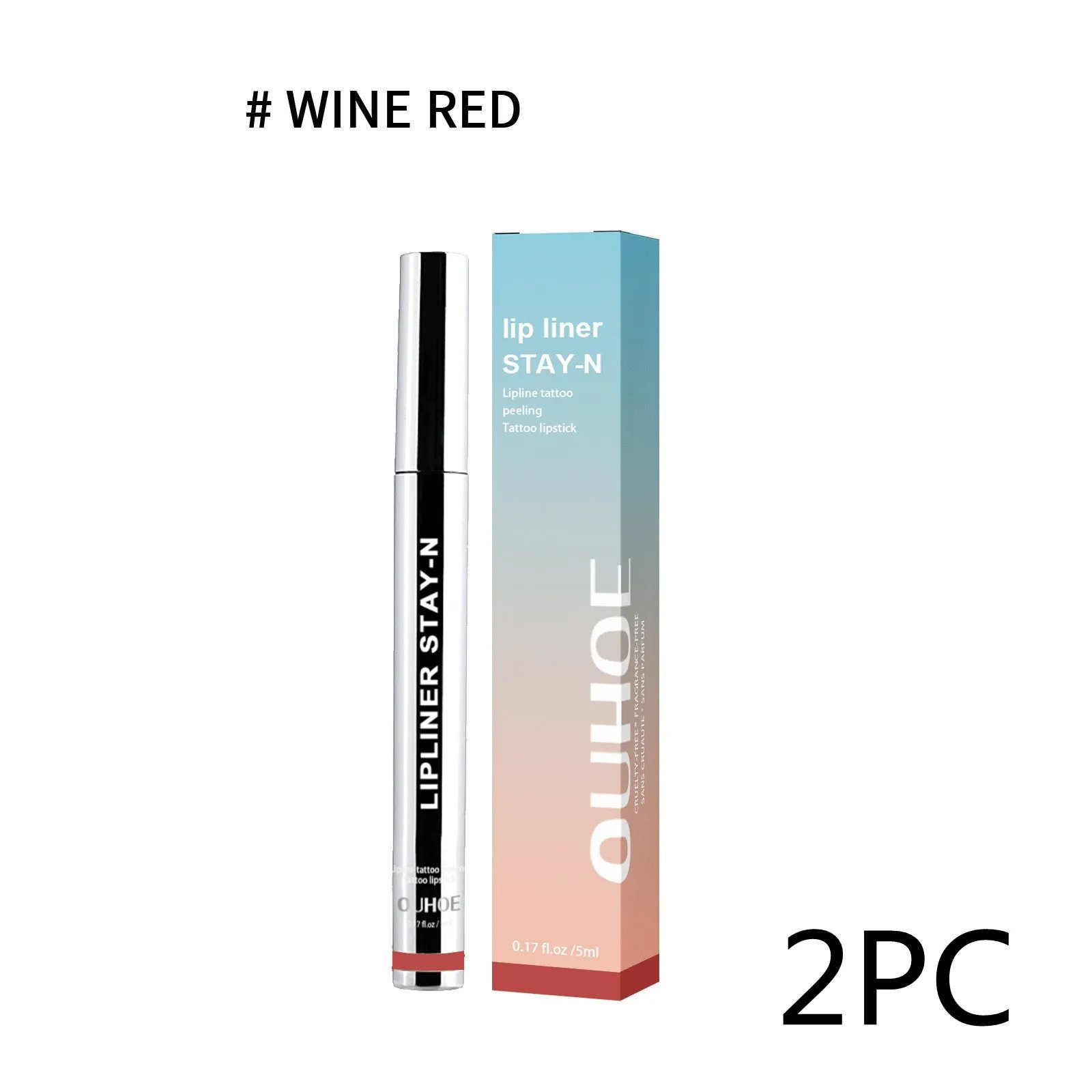 Dark brown waterproof long lasting lip liner pen with smooth tip for lip contouring