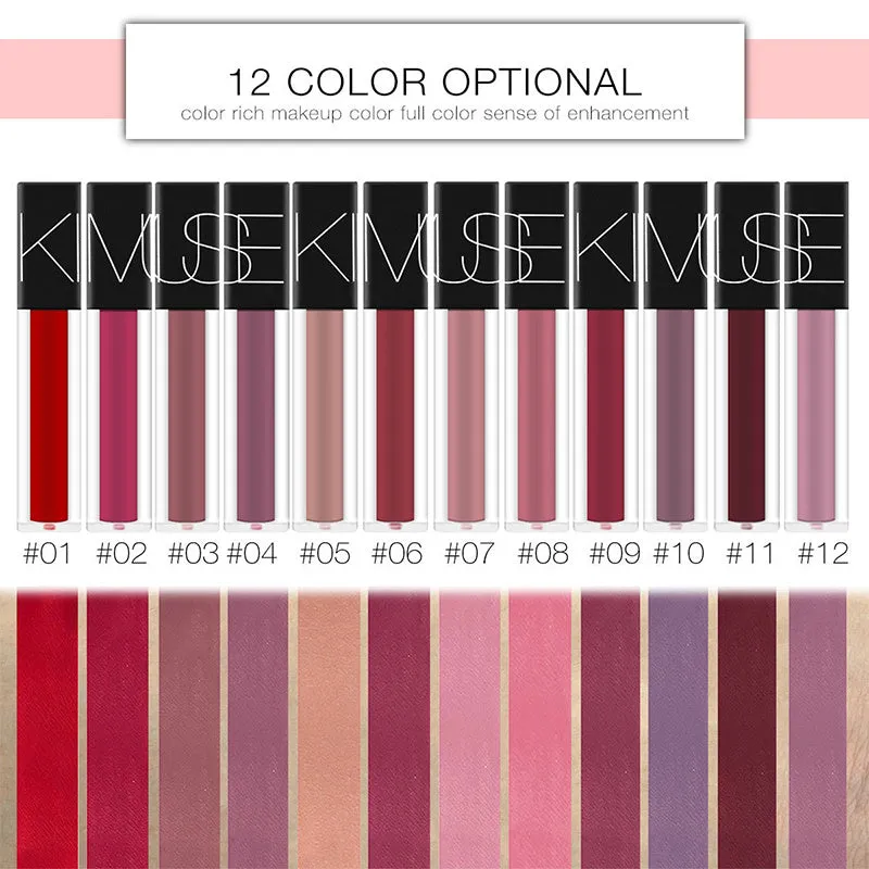 KIMUSE matte liquid lipstick tube with waterproof long lasting formula 5.7ml