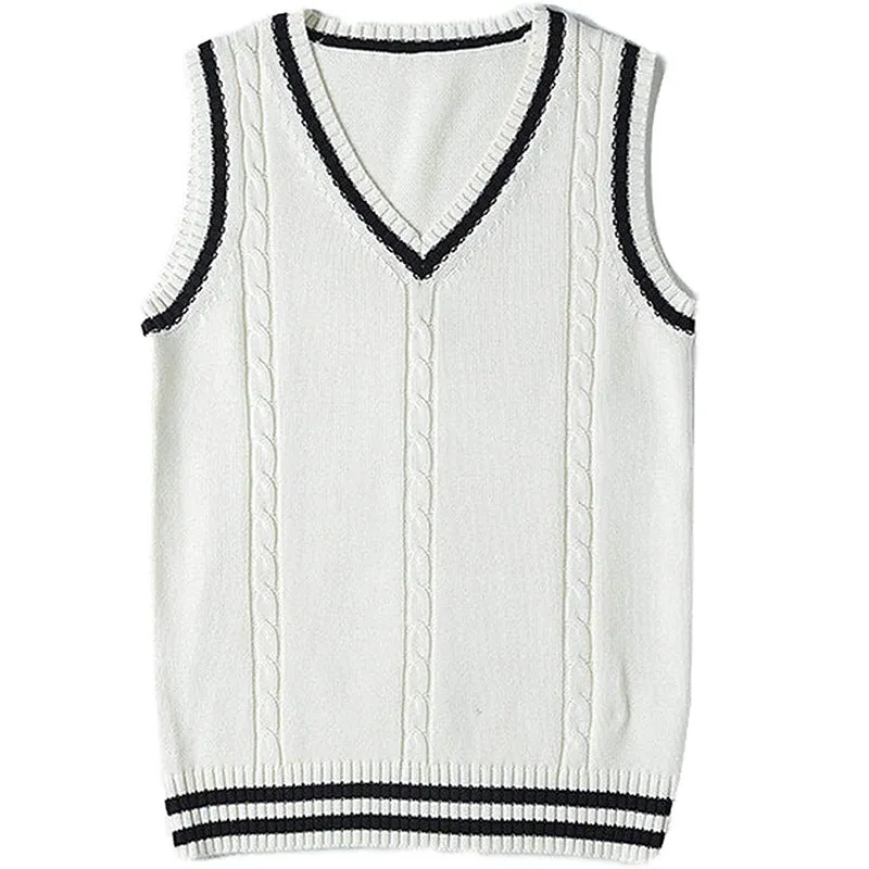 Women's slim fit V-neck acrylic sweater in wine red with striped stitching detail on the front.