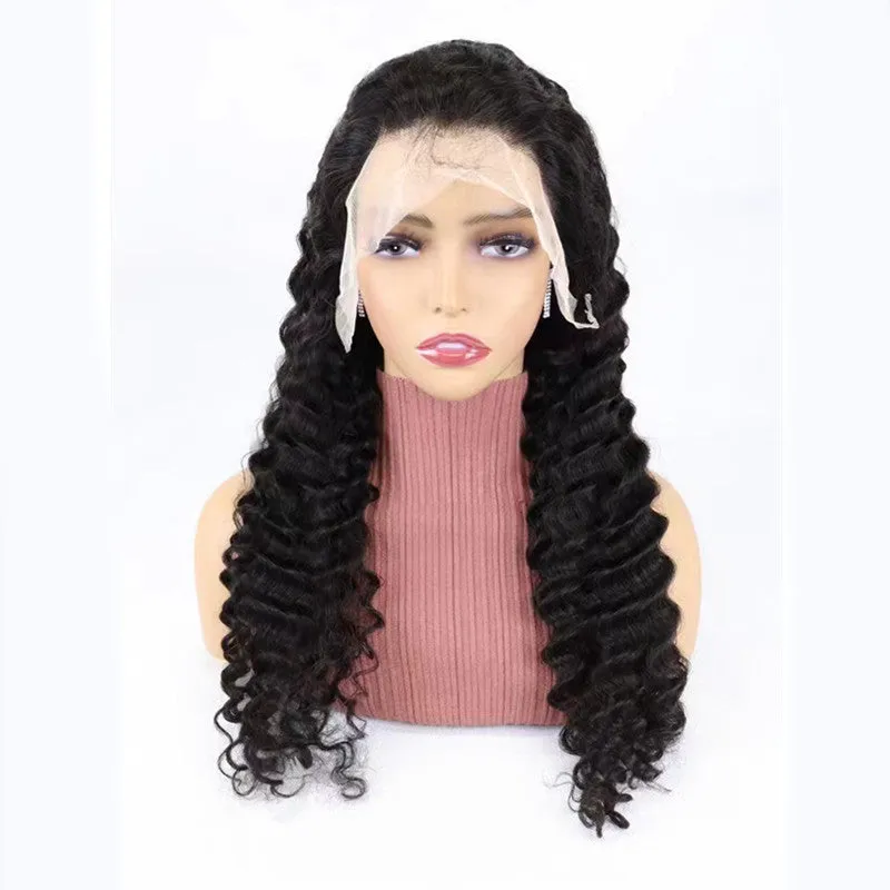 Deep wave lace front wig human hair 13x4 half lace full hand weaving long length