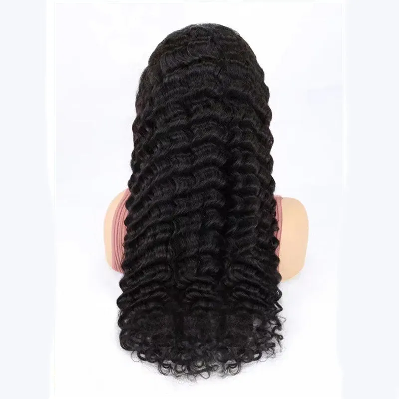 Deep wave lace front wig human hair 13x4 half lace full hand weaving long length
