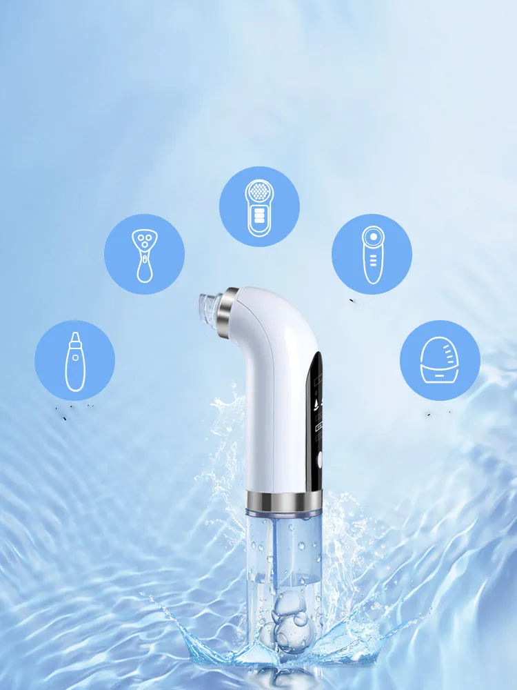 Small micro bubble skin beauty instrument with 6 probes for home blackhead removal and pore cleaning