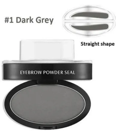 Eyebrow powder stamp kit with 10 colour options including dark brown and light brown shades for natural brows