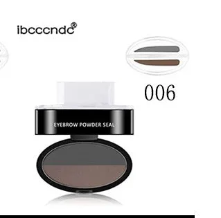 Eyebrow powder stamp kit with 10 colour options including dark brown and light brown shades for natural brows