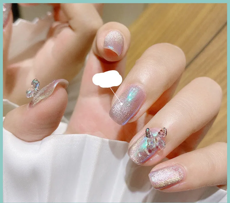 Milk Tea Crystal Stone Cat Eye Nail Polish 10ml bottle with magnetic shimmer effect in multiple colours