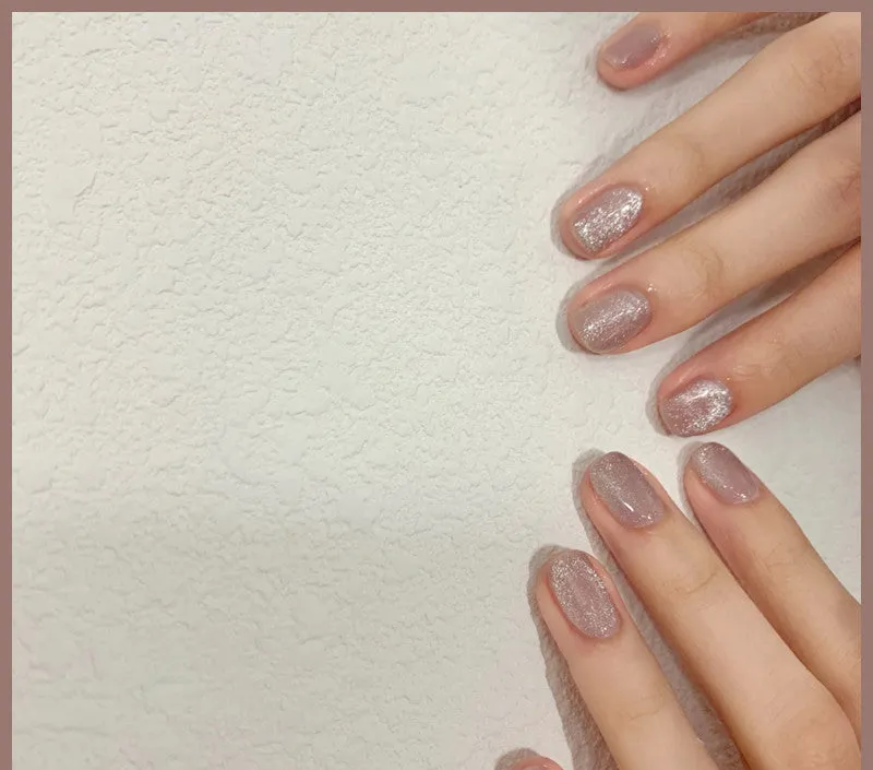 Milk Tea Crystal Stone Cat Eye Nail Polish 10ml bottle with magnetic shimmer effect in multiple colours