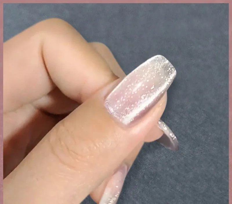 Milk Tea Crystal Stone Cat Eye Nail Polish 10ml bottle with magnetic shimmer effect in multiple colours