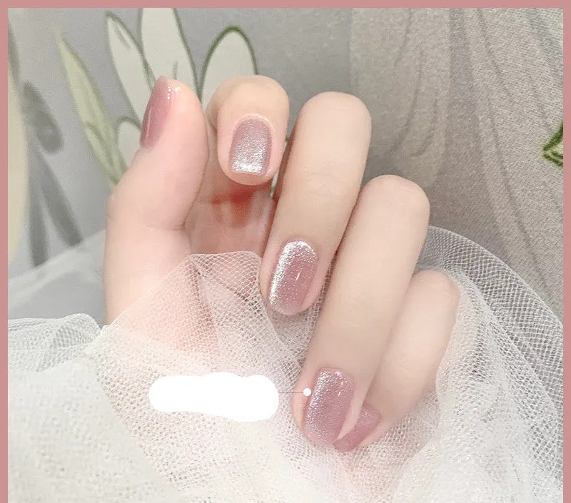 Milk Tea Crystal Stone Cat Eye Nail Polish 10ml bottle with magnetic shimmer effect in multiple colours