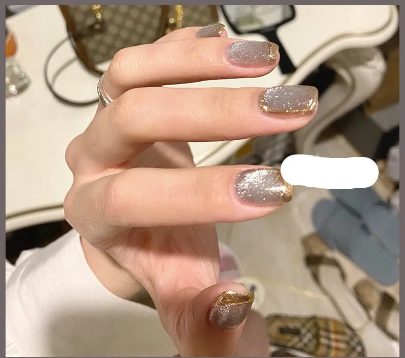 Milk Tea Crystal Stone Cat Eye Nail Polish 10ml bottle with magnetic shimmer effect in multiple colours