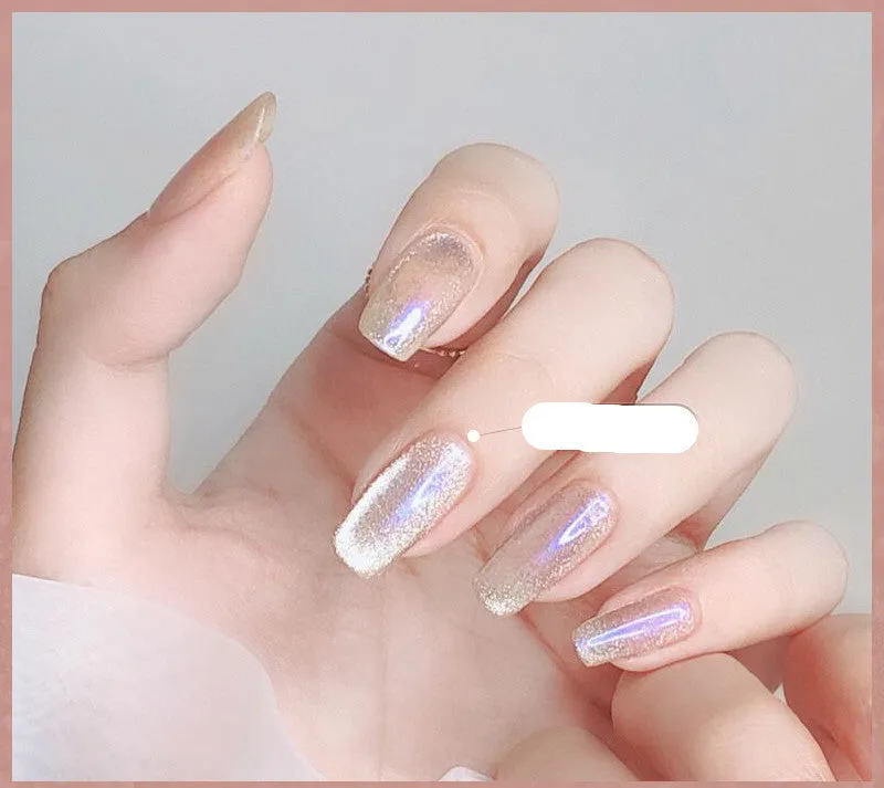 Milk Tea Crystal Stone Cat Eye Nail Polish 10ml bottle with magnetic shimmer effect in multiple colours