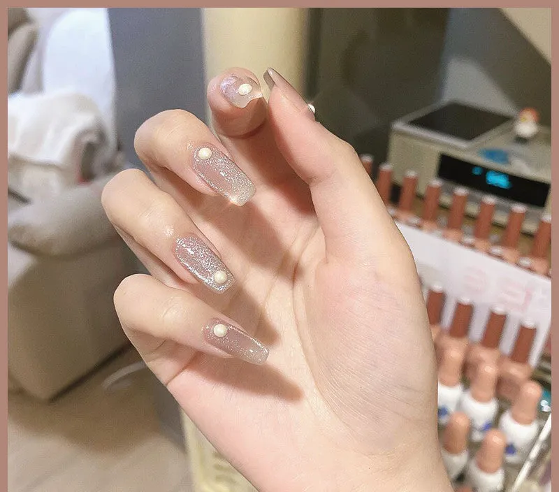 Milk Tea Crystal Stone Cat Eye Nail Polish 10ml bottle with magnetic shimmer effect in multiple colours