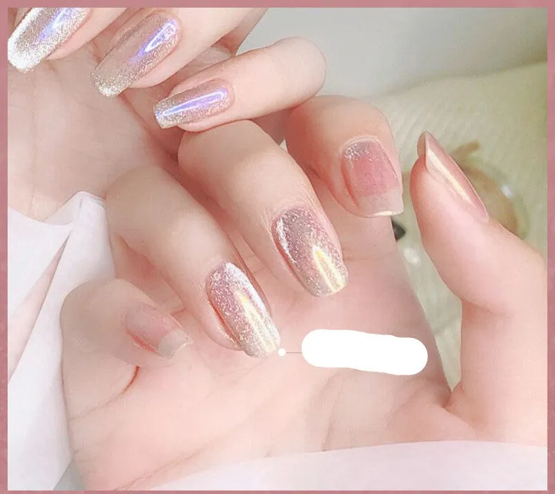 Milk Tea Crystal Stone Cat Eye Nail Polish 10ml bottle with magnetic shimmer effect in multiple colours