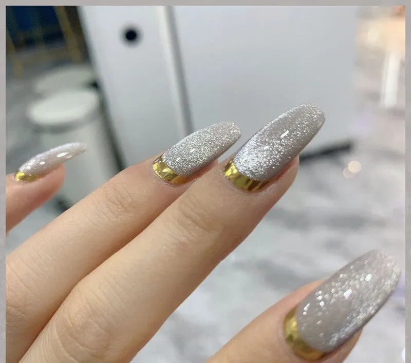 Milk Tea Crystal Stone Cat Eye Nail Polish 10ml bottle with magnetic shimmer effect in multiple colours