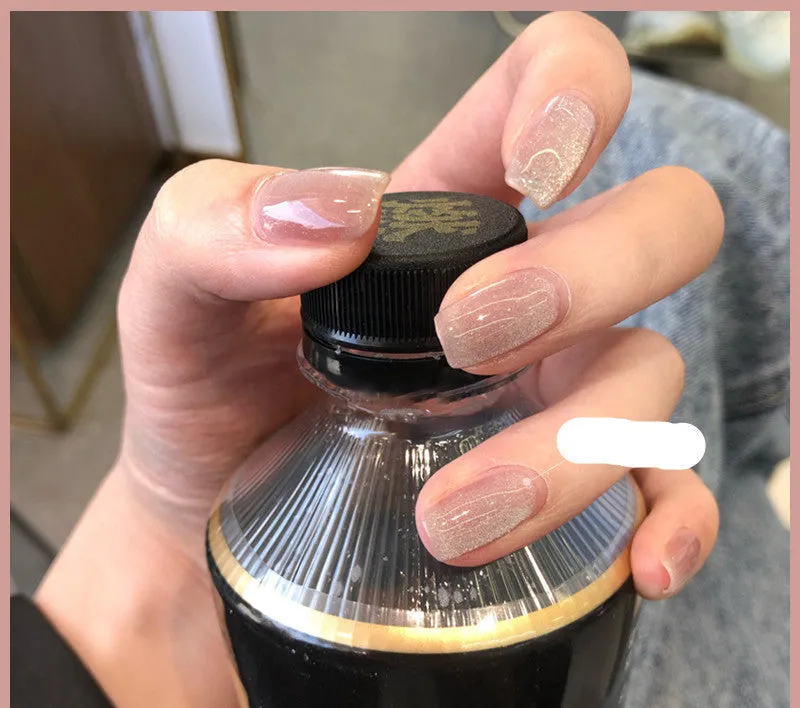 Milk Tea Crystal Stone Cat Eye Nail Polish 10ml bottle with magnetic shimmer effect in multiple colours