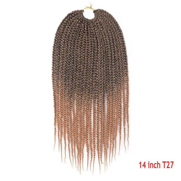 Senegal box braids crochet hair extension in exotic three-braid style, domestic silk material, 14 inch length