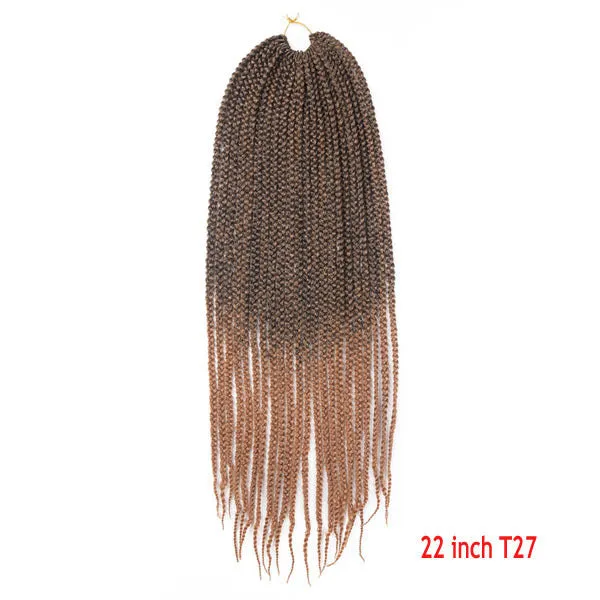 Senegal box braids crochet hair extension in exotic three-braid style, domestic silk material, 14 inch length