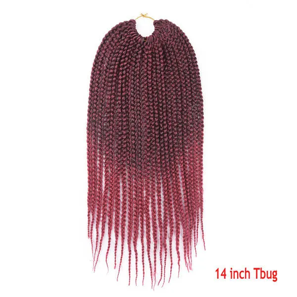 Senegal box braids crochet hair extension in exotic three-braid style, domestic silk material, 14 inch length