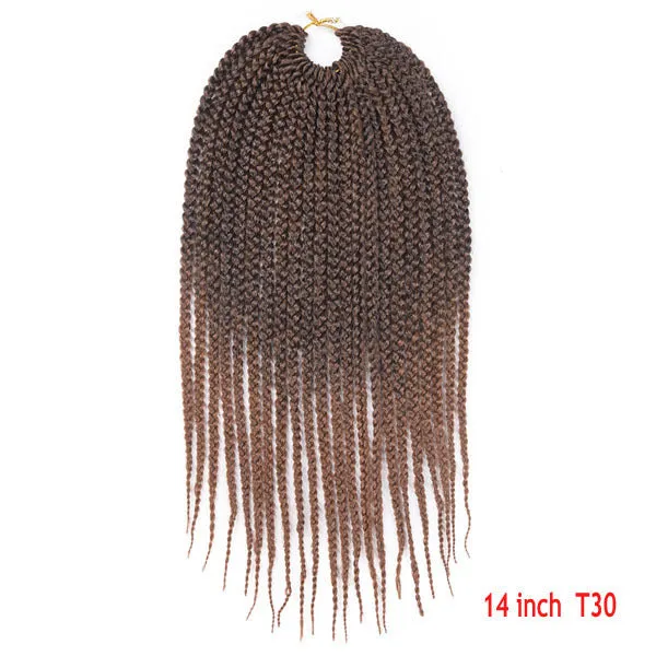 Senegal box braids crochet hair extension in exotic three-braid style, domestic silk material, 14 inch length
