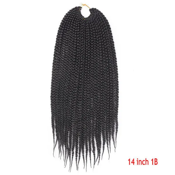 Senegal box braids crochet hair extension in exotic three-braid style, domestic silk material, 14 inch length
