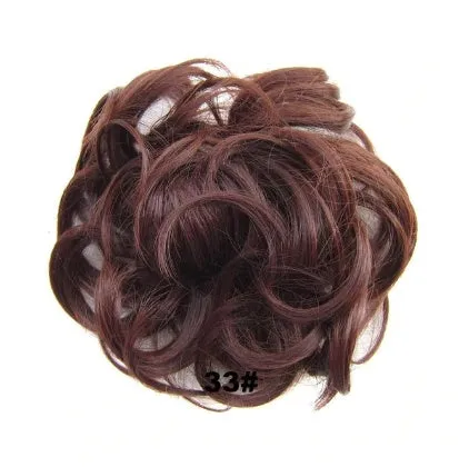 Hair ring adjustable wig band in burgundy colour on white background