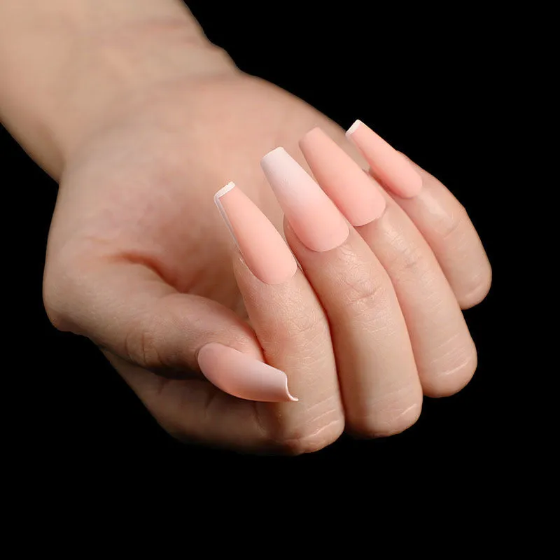 Finished ballet fake nails set 24 pieces in paper box with wearing glue, size 13.5x6.8x1.2cm, 18g net weight