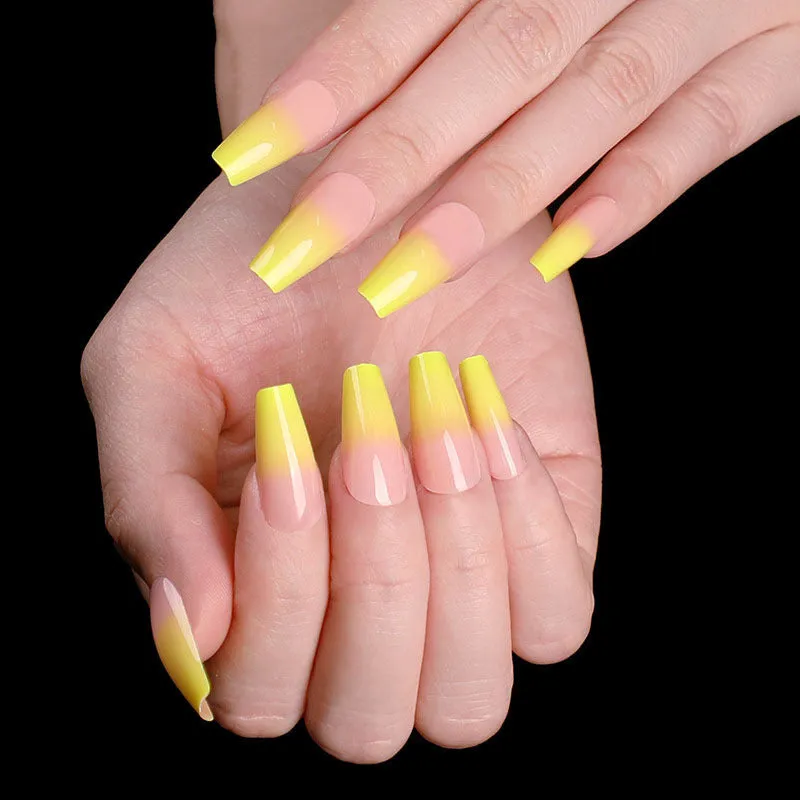 Finished ballet fake nails set 24 pieces in paper box with wearing glue, size 13.5x6.8x1.2cm, 18g net weight