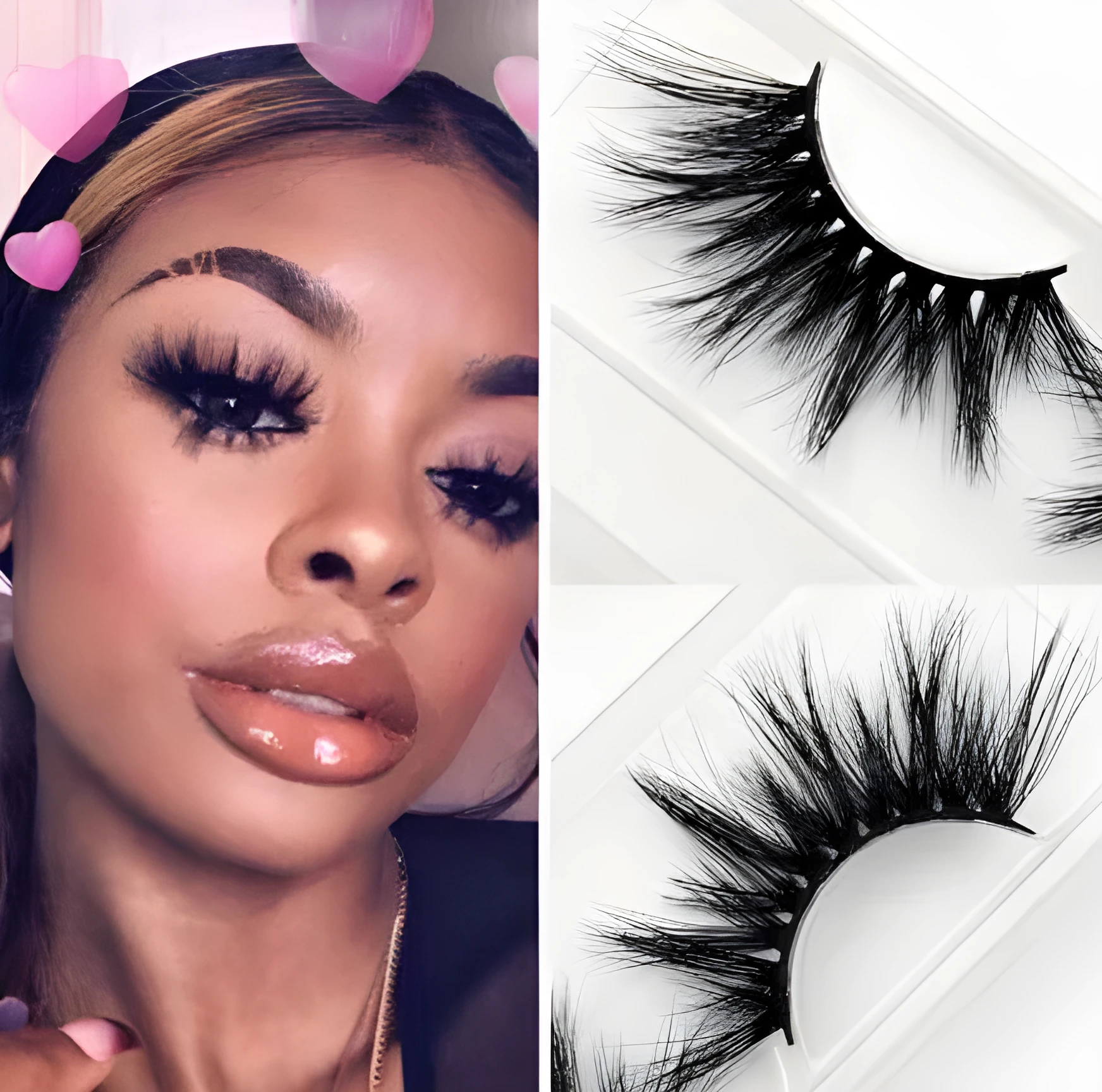 3D mink hair false eyelashes natural thick handmade style for European and American eye shapes