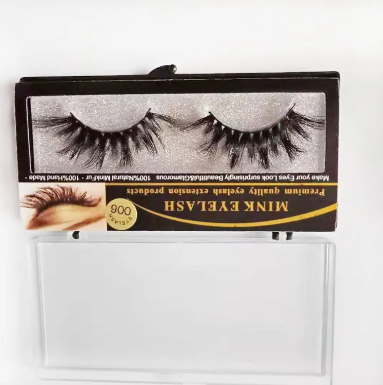 3D mink hair false eyelashes natural thick handmade style for European and American eye shapes
