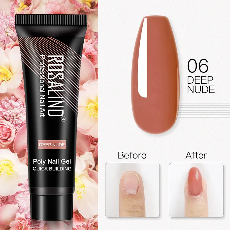 ROSALIND 15ml Crystal UV nail gel in a clear bottle with solid colour options for nail extensions