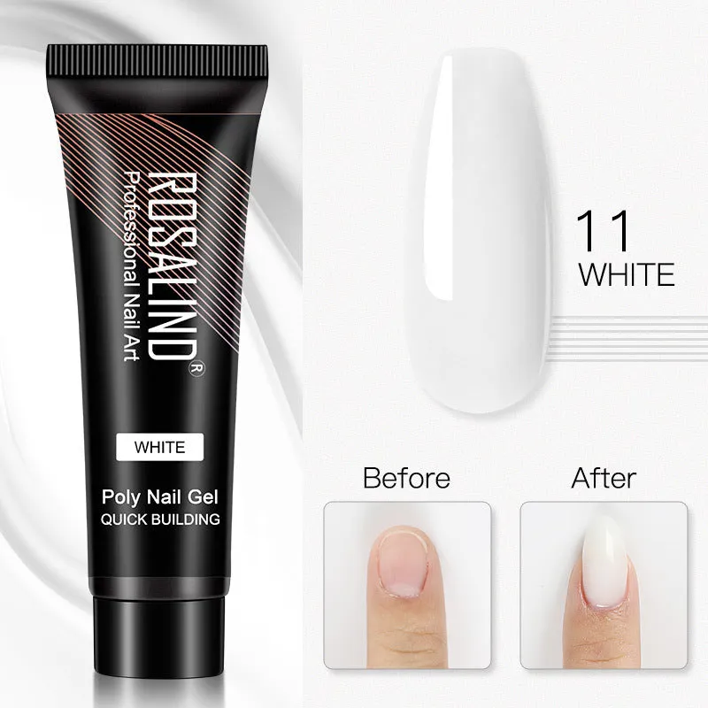 ROSALIND 15ml Crystal UV nail gel in a clear bottle with solid colour options for nail extensions
