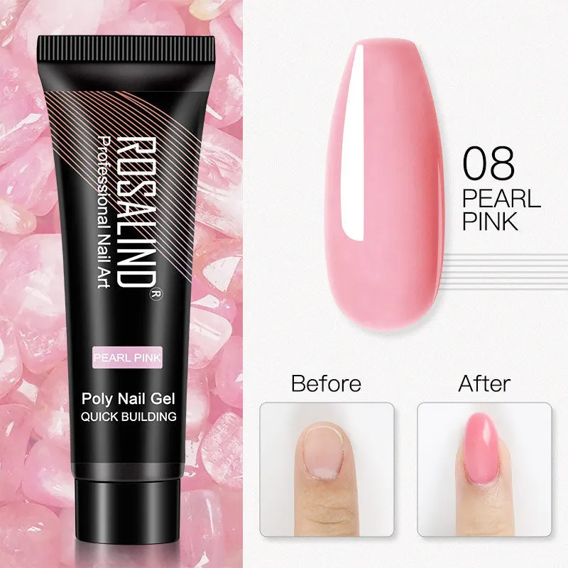 ROSALIND 15ml Crystal UV nail gel in a clear bottle with solid colour options for nail extensions